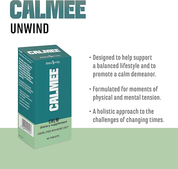 Calmee Unwind Dietary Supplement - Help Support a Balanced Lifestyle and to Promote a Calm demeanor, 60 Tablets
