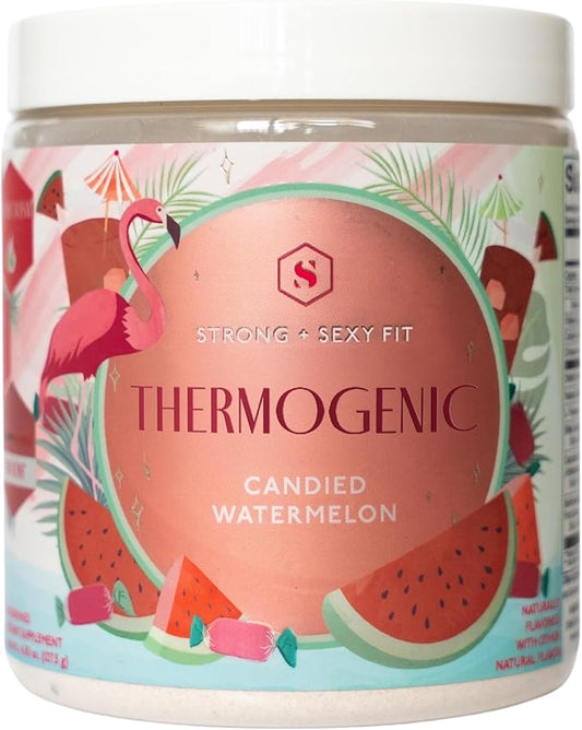 Strong + Sexy Fit, Weight and Diet Support Health Supplement, Workout Drink Powder for Natural Energy, Appetite Control, and Metabolism Support, Supplement for Women, Candied Watermelon Flavor, 30 Svg