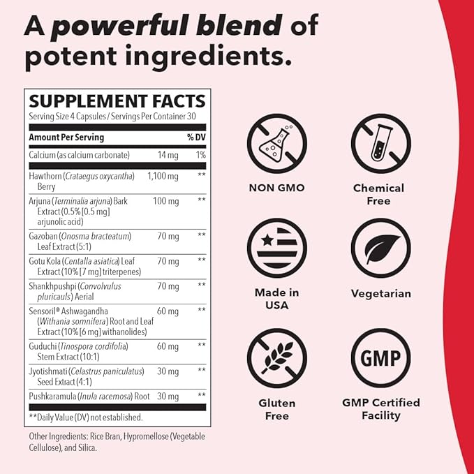 LifeSeasons B/P Stabili-T - Blood Pressure Support - Supplement for Healthy Heart & Circulation - Ashwagandha, Arjuna, Gotu Kola & Hawthorn Berry - 120 Capsules