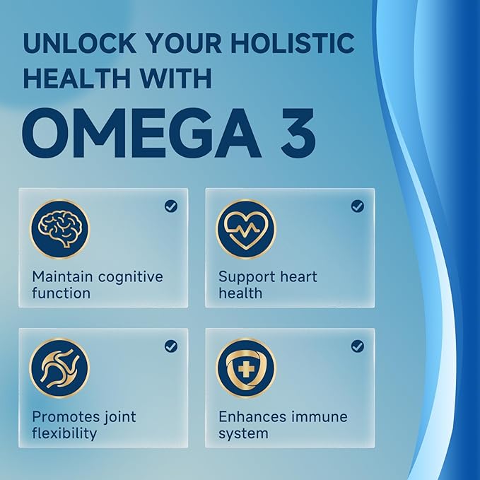 Triple Strength Omega-3 Fish Oil 2000mg with Vitamin E – Ultra High-Potency EPA, DHA & DPA Fatty Acids – Supports Heart, Brain, Eye, Skin & Immune Health – Non-GMO, 120 Softgels