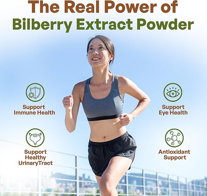 Go Nutra Bilberry Extract Powder European Bilberry 10:1 Strength Bilberry Powder 1 lb