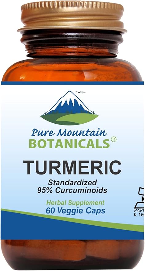 Turmeric Capsules with Black Pepper Extract 60 Kosher Vegan Caps 450mg Turmeric Root