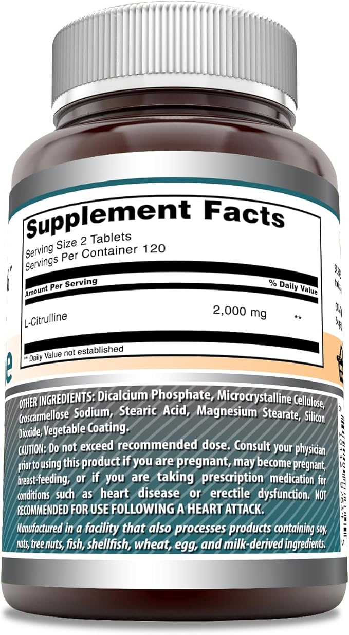 Amazing Formulas L Citrulline 2000 Mg Per Serving Tablets | Amino Acid Supplement for Men & Women | Non-GMO | Gluten Free | Made in USA (240 Count)