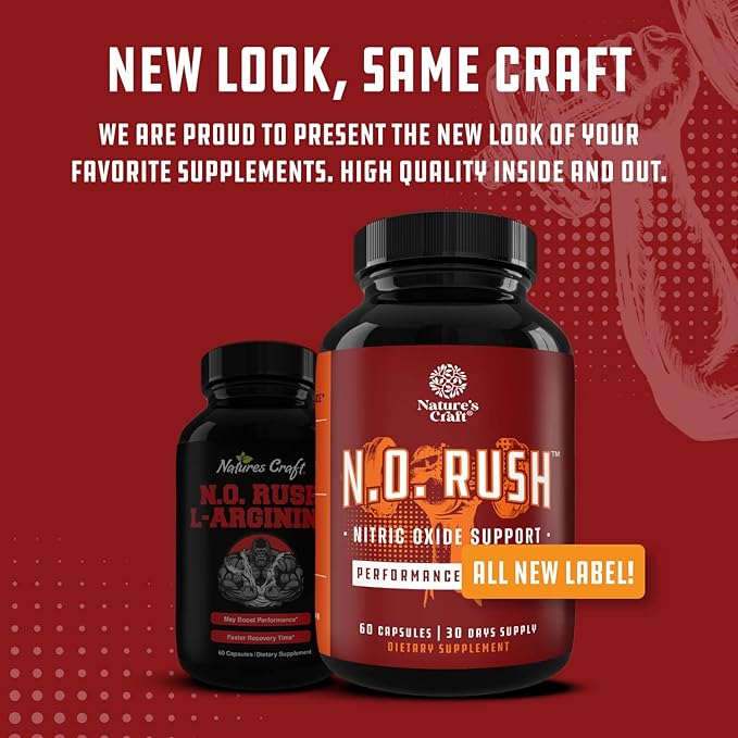 Natures Craft Energizing Nitric Oxide Supplement for Men - Nitric Oxide Pills for Men with L-Arginine L-Citrulline Amino Acids for Intense Muscle Growth, Intense Energy, and Smooth Recovery