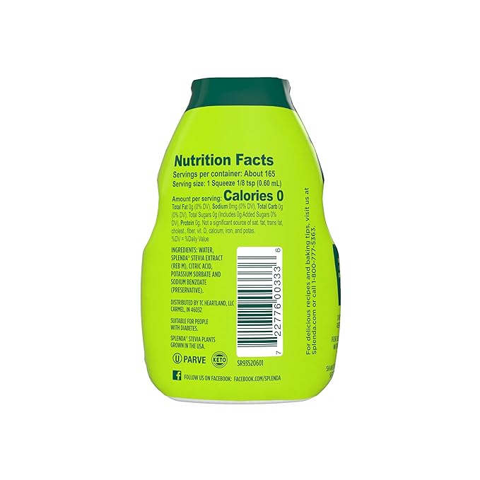 SPLENDA Stevia Liquid Zero Calorie Sweetener Drops, 3.38 Fl Oz Bottle (Pack of 2)