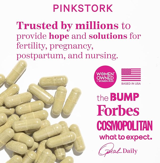 Pink Stork Pumping Moms Lactation Supplement - Support Breast Milk Supply and Flow with Goat's Rue, Milk Thistle and Moringa, Fenugreek-Free, Breastfeeding Essentials for New Moms - 60 Capsules