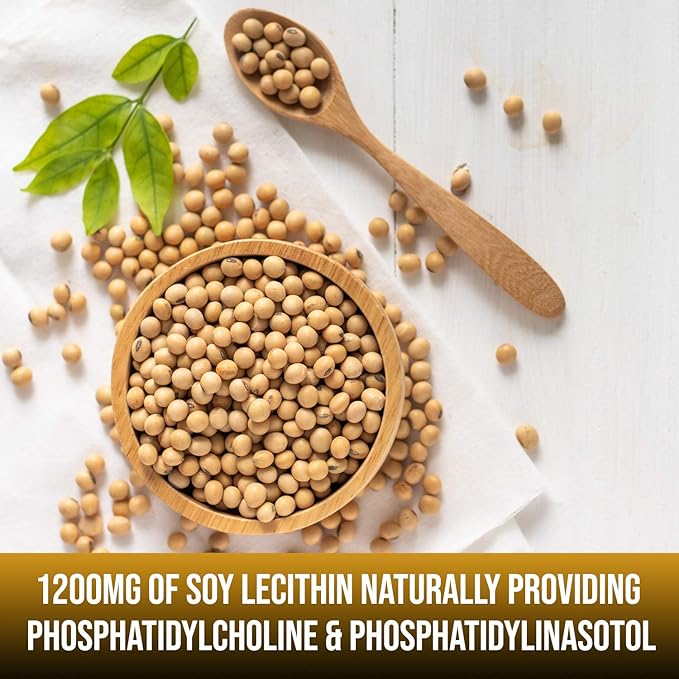 Soy Lecithin Capsules 1200mg (One a Day, 100 Softgels) Immune Support Supplement Rich in Phospholipids Supports Metabolism, Brain & Heart Health & Cell Functions Made in The USA Non-GMO by Neonutrix