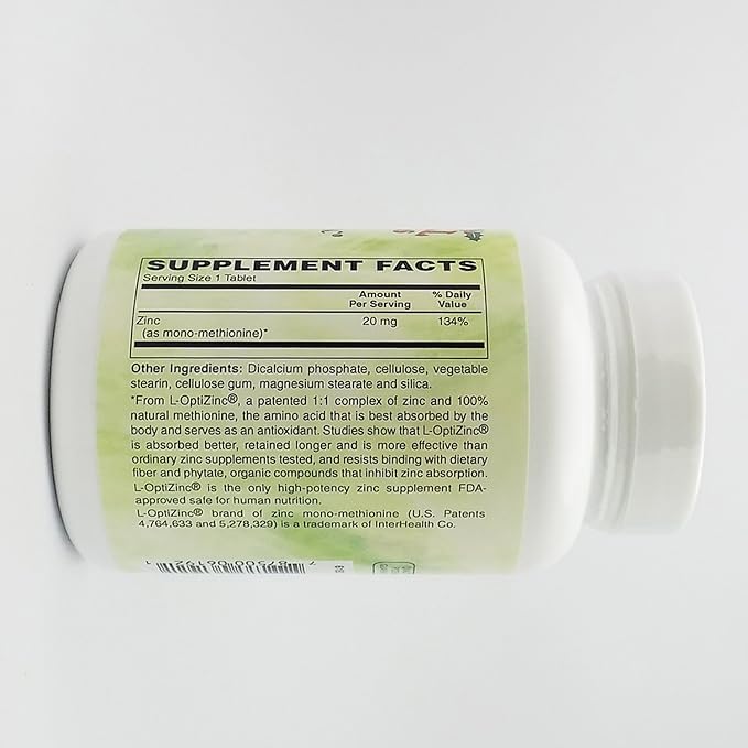 Zinc 20 MG, 250 Tablets