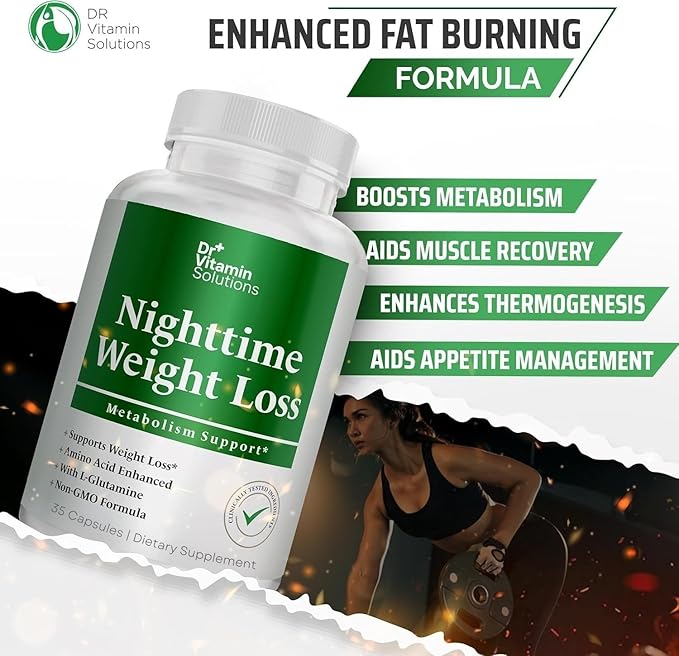 DR. Vitamin Nighttime Fat Burner Supplements - Appetite Suppressants for Weight Loss - Night-Time Fat Burner for Women and Men Supporting Sleep & Relaxation - Metabolism Booster Weight Loss Pills - 35