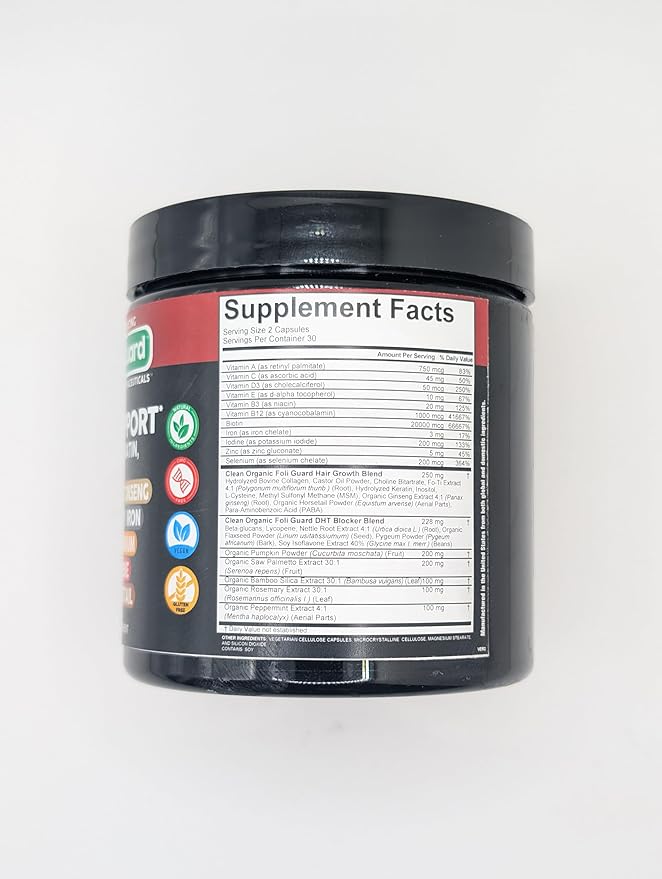 Hair Growth Supplement For Men | Biotin Hair Vitamins Collagen Pumpkin Seed Saw Palmetto Iron Ginseng Bamboo Silica Rosemary Peppermint Keratin Selenium Iodine Flaxseed Horsetail Vitamin A C D3 E B12