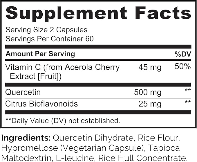 NATURELO Quercetin Citrus Bioflavonoid Complex with Enhanced Absorption - 120 Vegetarian Capsules (Pack of 2)