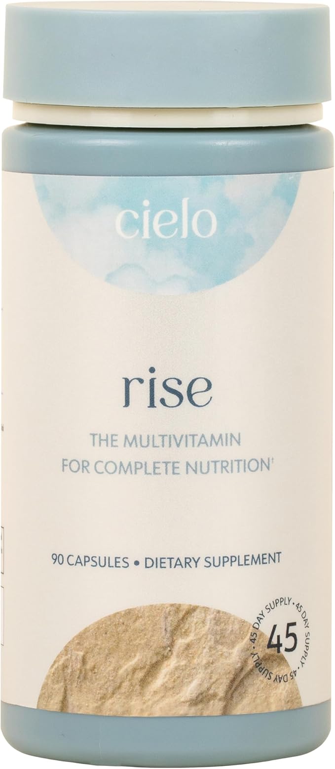 Cielo Rise Multivitamin for Women and Men - Vitamin A, C, D3, E K2, & More - Magnesium Glycinate, Citrate, and Malate for Digestive Support - Complete Daily Nutrition (45 Day Supply)