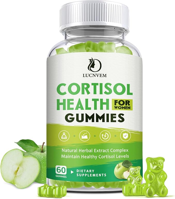 Cortisol Supplements Gummies for Women, Magnesium Ashwagandha Rhodiola Rosea and L-theanine Complex for Women, Maintain Healthy Cortisol Levels - 30 Day Vegan Supply