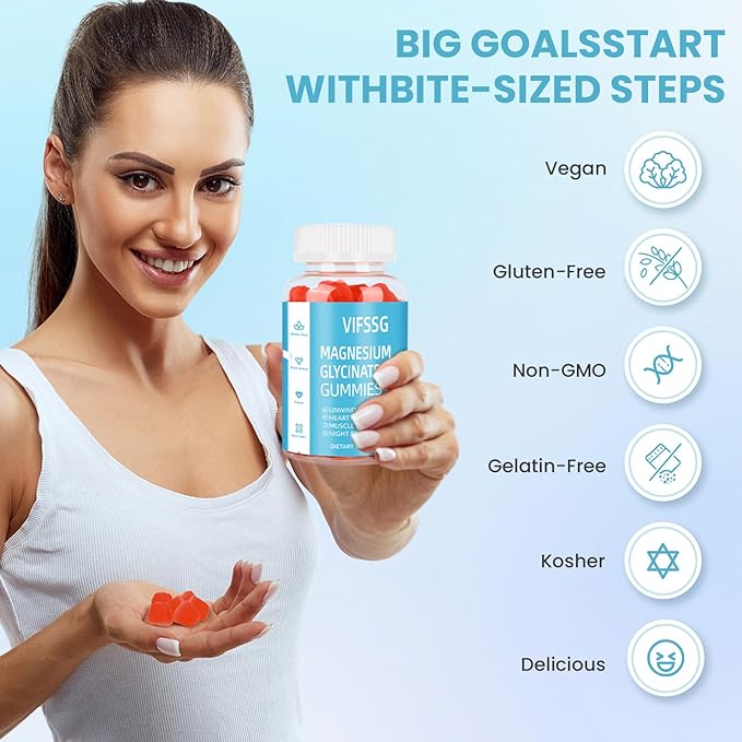Magnesium Glycinate Gummies 400mg, 2 Pack Sugar Free Gummies with Magnesium L-Threonate 200mg - Magnesium Supplement Chewable Gummies for Women & Men Vegan, Organic Gummies 120 Count