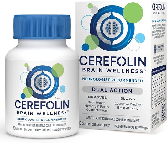 Brain Wellness, Targeted Nutrition for Cognitive Support, Improves Memory, Focus & Concentration, L-Methylfolate, NAC, B12, Neurologist Recommended (30 Count)