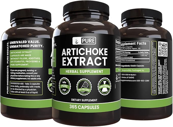 Pure Original Ingredients Artichoke Extract (365 Capsules) No Magnesium Or Rice Fillers, Always Pure, Lab Verified