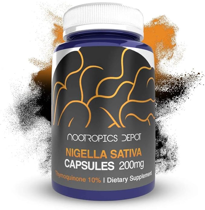 Nootropics Depot Nigella Sativa Extract Capsules | 200mg | 120 Count | Minimum 10% Thymoquinone Content | Black Seed Oil Extract | Supports Brain Health, Memory, Liver Health, and Immune Function