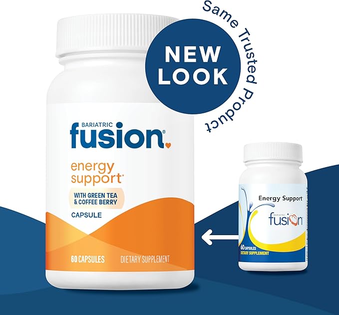 Bariatric Fusion B Vitamins for Energy Support | B-Complex with 70mg Natural Caffiene | Vegan Capsules | Bariatric Vitamins for Women and Men | Gluten, Dairy and Soy Free | Non-GMO | 60 Count