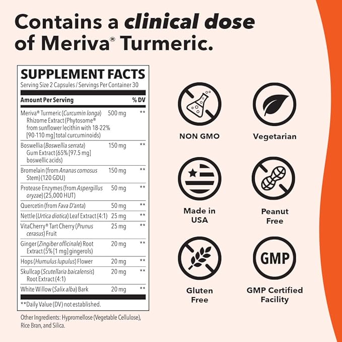 LifeSeasons Inflamma-X - Inflammation Support Supplement - Turmeric Boswellia & Bromelain - Soothes Aches & Chronic Discomfort - Reduces Swelling & Inflammatory Compounds - 60 Capsules