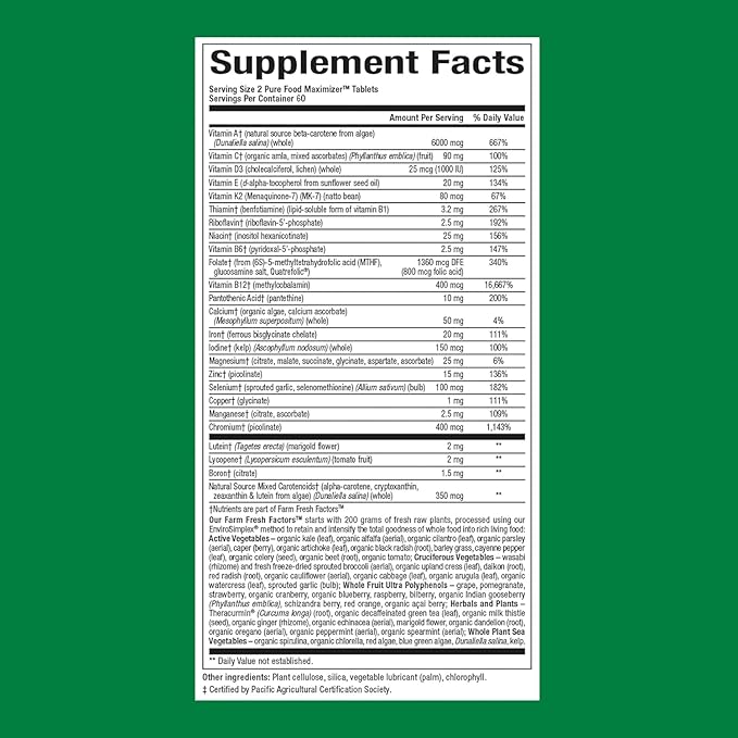 Natural Factors Whole Earth & Sea Women's Multivitamin & Mineral, Whole Food Supplement, Vegan, 120 Tablets
