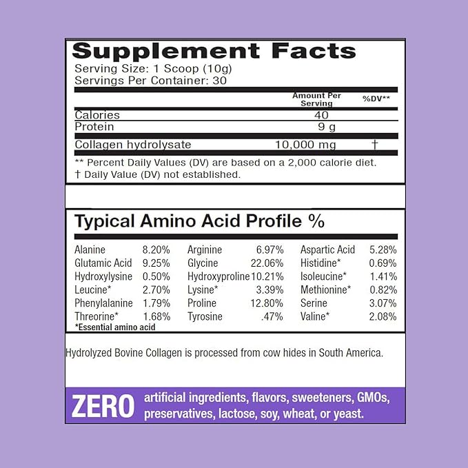 Sanar Naturals Collagen Peptides Powder - for Hair, Nail, Skin, Joint, and Bone Health - Hydrolyzed Collagen for Women & Men, Easy to Mix Collagen Protein Supplement, Unflavored, 10.58 oz