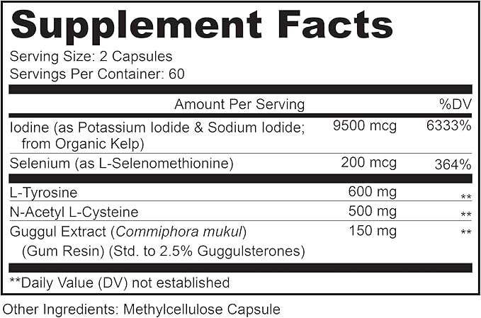 LIVELY VITAMIN CO. Thyroid TLC - 3 Types of Iodine - Improved Thyroid Function & Support - Doctor Formulated - Boost Energy - Hormone Synthesis - Deficiency - Cleanse - Immune Support - 120 Capsules