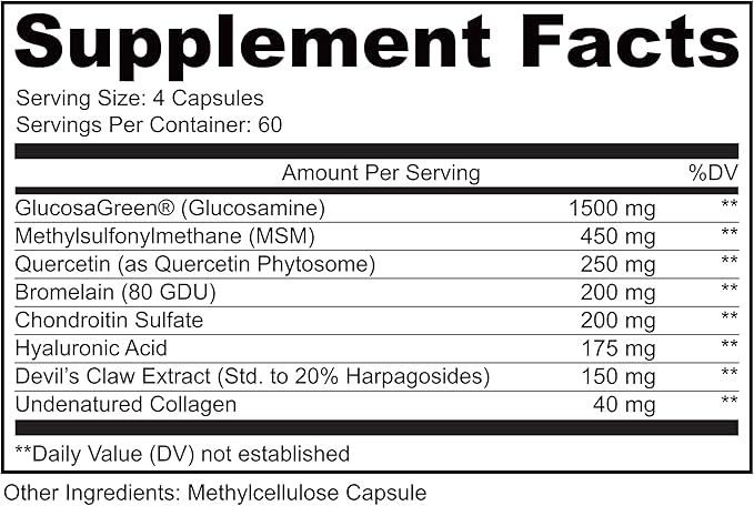 LIVELY VITAMIN CO. Joint Jive - Lubricate Joints (Knee, Ankle, Neck, Shoulder, Back) - Collagen - Glucosamine - MSM - Quercetin - Chondroitin - Devils Claw - Shellfish-Free Formula - 240 Count