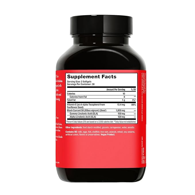 HUM Red Carpet - Skin & Hair Supplement - Black Currant Seed Oil for Glowing Skin & Strong Thicker Hair with Vitamin E & Omegas 3/6 - Hair Growth Vitamins for Women (60-Count)