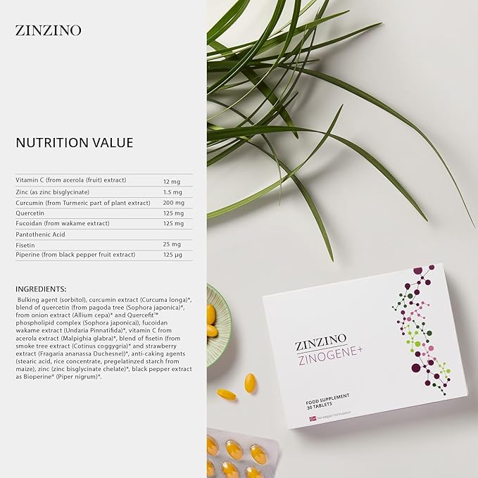 ZinoGene+ - Deep Cleanse Supplement with Fucoidans, Polyphenols, Vitamin C & Zinc - Supports Revitalized Health - 30 Tablets