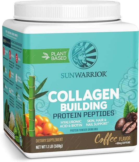 Vegan Collagen Protein Powder for Women | Plant Based Collagen Powder Coffee Flavor with Vegan Hair Skin and Nails Vitamins | Non-GMO No Added Sugar Soy Dairy & Gluten Free (Coffee, 20 Servings)