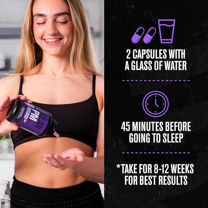 Jacked Factory Lean PM Night Time Fat Burner, Sleep Aid Supplement, & Appetite Suppressant for Men and Women - 60 Stimulant-Free Veggie Weight Loss Diet Pills