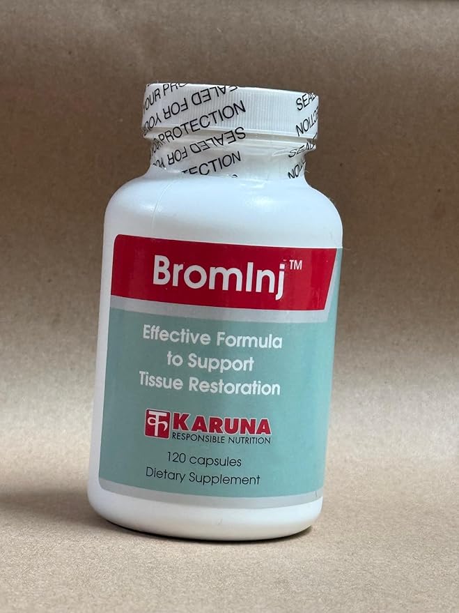 BromInj 120 Capsules | BROMELAIN 1500MG, Curcumin 1200MG, Willow BARK 900MG, QUERCETIN 300MG