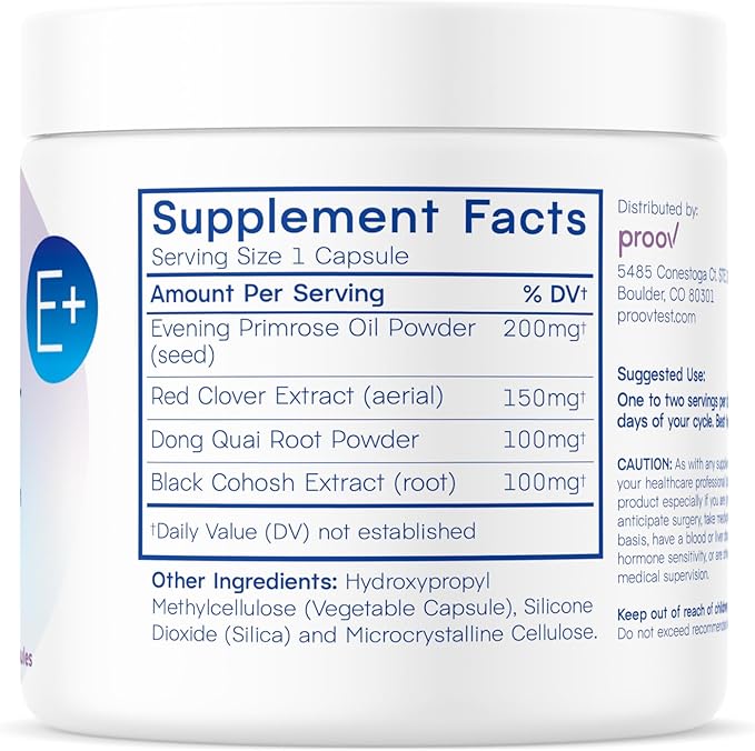 Proov - Boost Supplement for Women - Promotes Estrogen Production - Fertility & Menopausal Support for Women - Hormonal Balance - Evening Primrose Oil Red Clover, Dong Quai, Black Cohosh - 30 Capsules