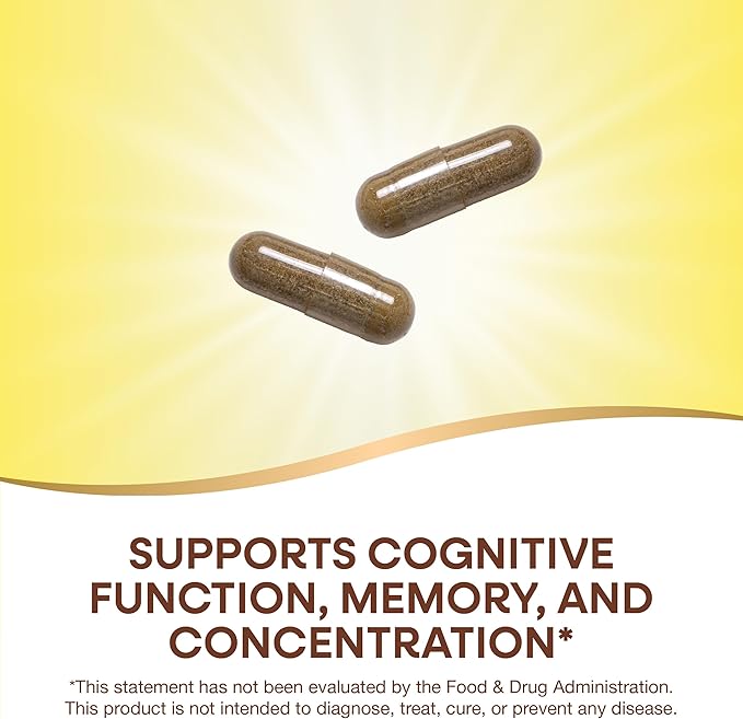 Nature's Way Ginkgo Premium Extract, Supports Memory & Concentration*, 120 mg Ginkgo Biloba Extract per 2-Capsule Serving, with Gotu Kola, Vegan, No Gluten, 60 Capsules (Packaging May Vary)
