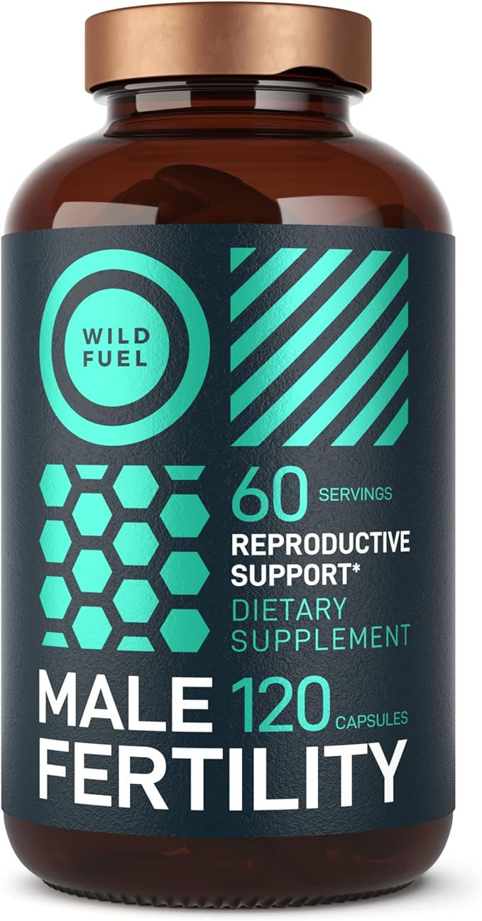 Fertility Supplements for Men Prenatal Vitamin - Maca Root, Ashwagandha, Zinc, Plus Naturals - Conception for Him Men Fertility Vitamins and Male Fertility Support Supplements - 120 Caps for 2 Months