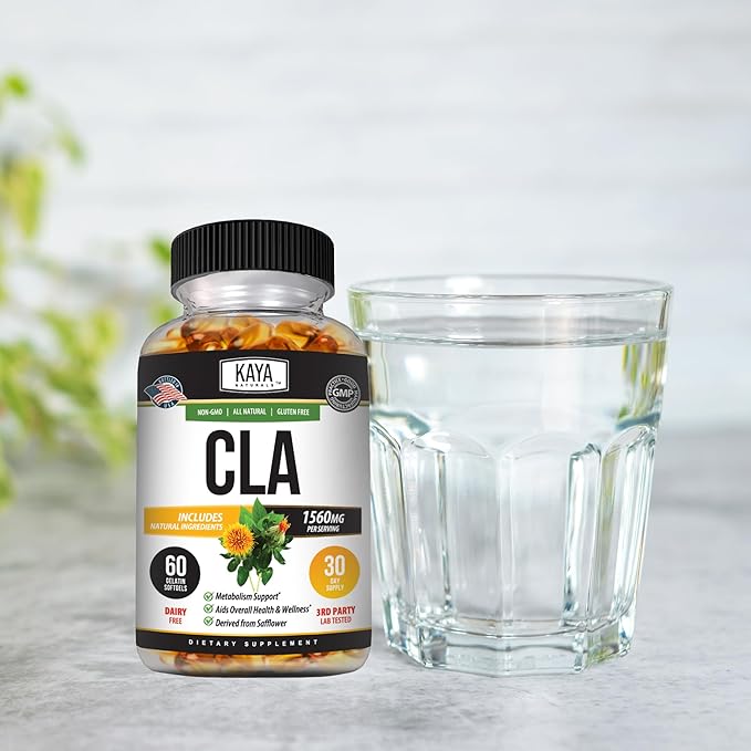 Kaya Naturals CLA Capsules – Conjugated Linoleic Acid – Non-GMO & Gluten-Free (60 Count (Pack of 1))