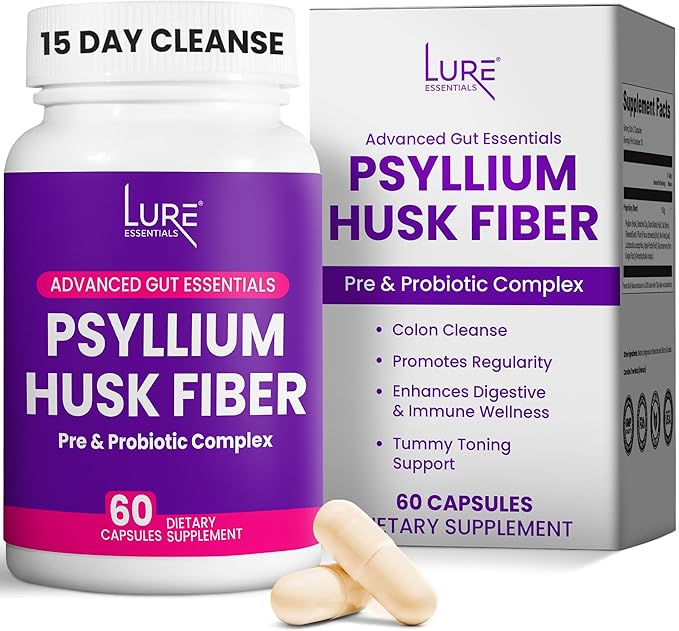 Lure Essentials BellyOrb & Colon Cleanse Psyllium Husk Fiber Supplement: Synergistic Bundle for a Happy Gut and Healthy Belly