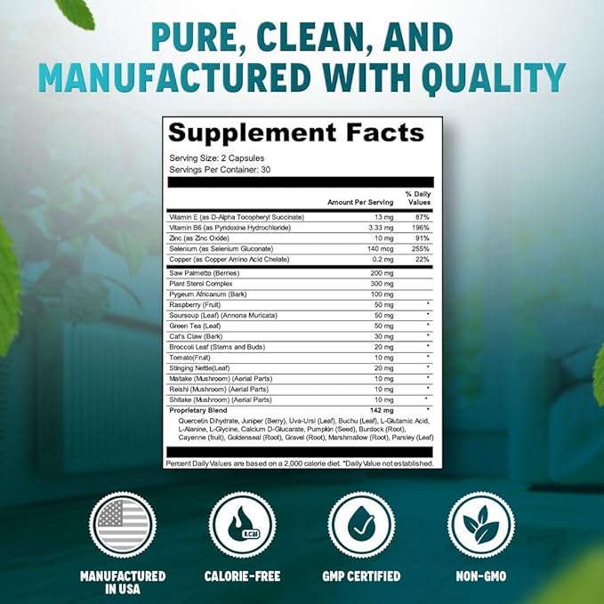 Vital Prostate Support Supplement for Men – Multiphase Herbal Formula with Saw Palmetto, Beta-Sitosterol & Zinc – Urinary Flow, Bladder Comfort & Prostate Health Supplements for Men – 90 Day Supply