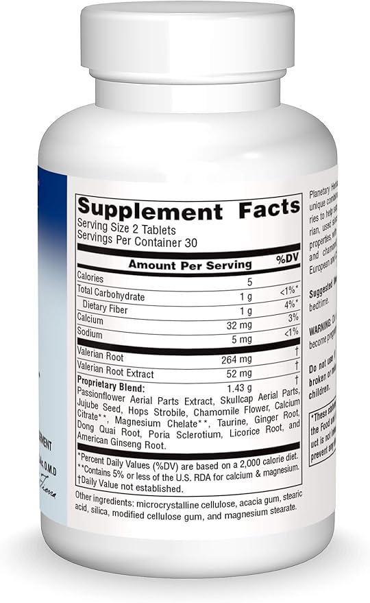 Planetary Herbals Valerian Easy Sleep Tablets, 60 Count