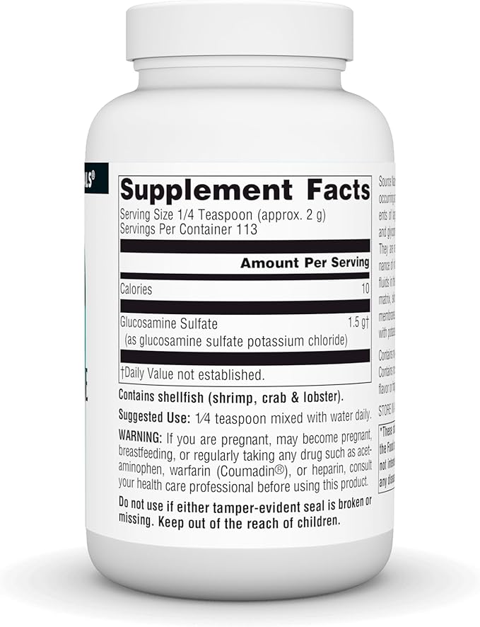 Source Naturals Glucosamine Sulfate, Sodium-Free Powder for Joint Support - 8 oz Powder