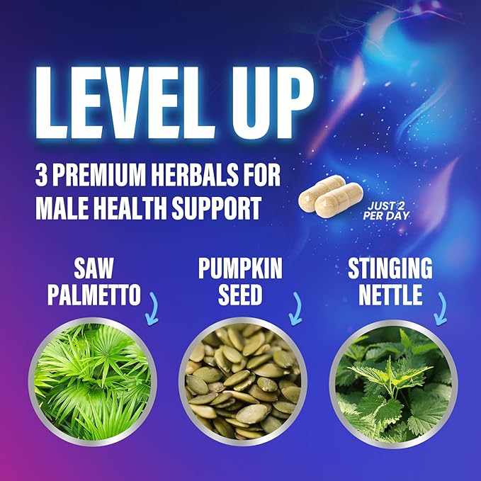 Prostate Health Supplements for Men - Potent 3X Formula with Saw Palmetto + Stinging Nettle + Pumpkin Seed Extract, Bottled in USA, Prostate Supplement, DHT Blocker for Urinary Support - 120 Capsules