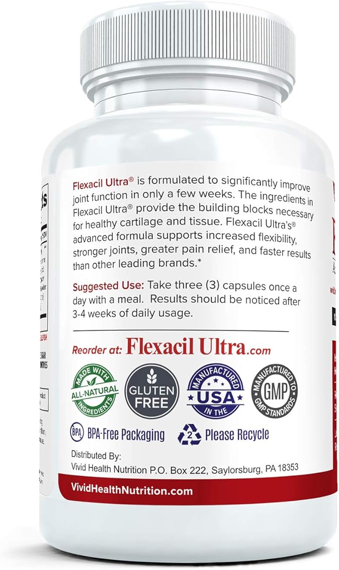 Joint Health & Support Supplement with Glucosamine, Chondroitin, Hyaluronic Acid & MSM, 60 Capsules