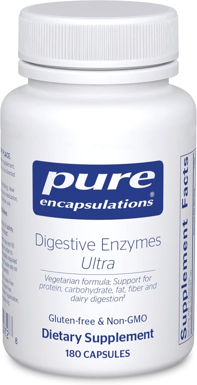 Pure Encapsulations Digestive Enzymes Ultra - Vegetarian Digestive Enzyme Supplement to Support Protein, Carb, Fiber, and Dairy Digestion* - 180 Capsules