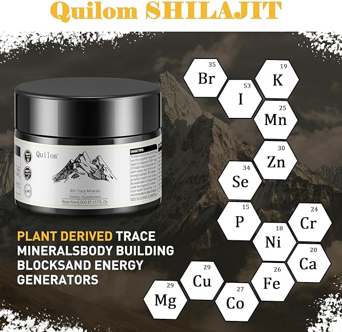 Shilajit Pure Himalayan Organic Shilajit Resin - Shilajit Supplement - Gold Grade 100% Pure Shilajit with Fulvic Acid & 85+ Trace Minerals Complex for Energy & Immune Support - 50 Grams