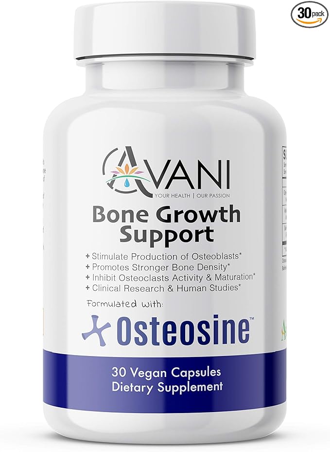 – Osteosine Bone Growth Support - Increase Bone Calcium Levels and Bone Strength - Enhanced Absorption with BioPerine and AstraGin - Gluten Free Bone Supplement - 30 Vegan Capsules