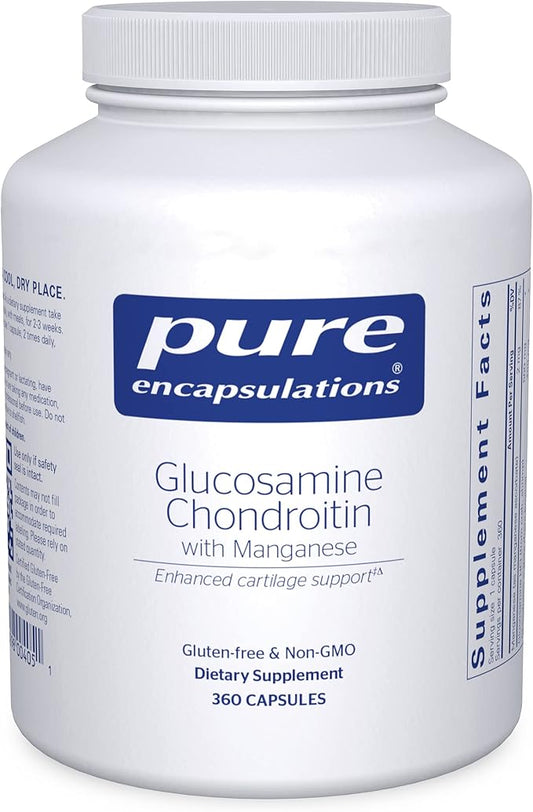 Pure Encapsulations Glucosamine Chondroitin with Manganese | Supplement for Joint Support, Comfort, Mobility, Cartilage Integrity and Health, and Connective Tissue* | 360 Capsules