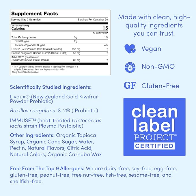 FIRST DAY Men’s Gut Guardian Tribiotic Gummies – 3-in-1 Prebiotic, Probiotic & Postbiotic Supplement – Supports Digestive & Oral Health, Immune Function & Energy Levels – 30-Day Supply