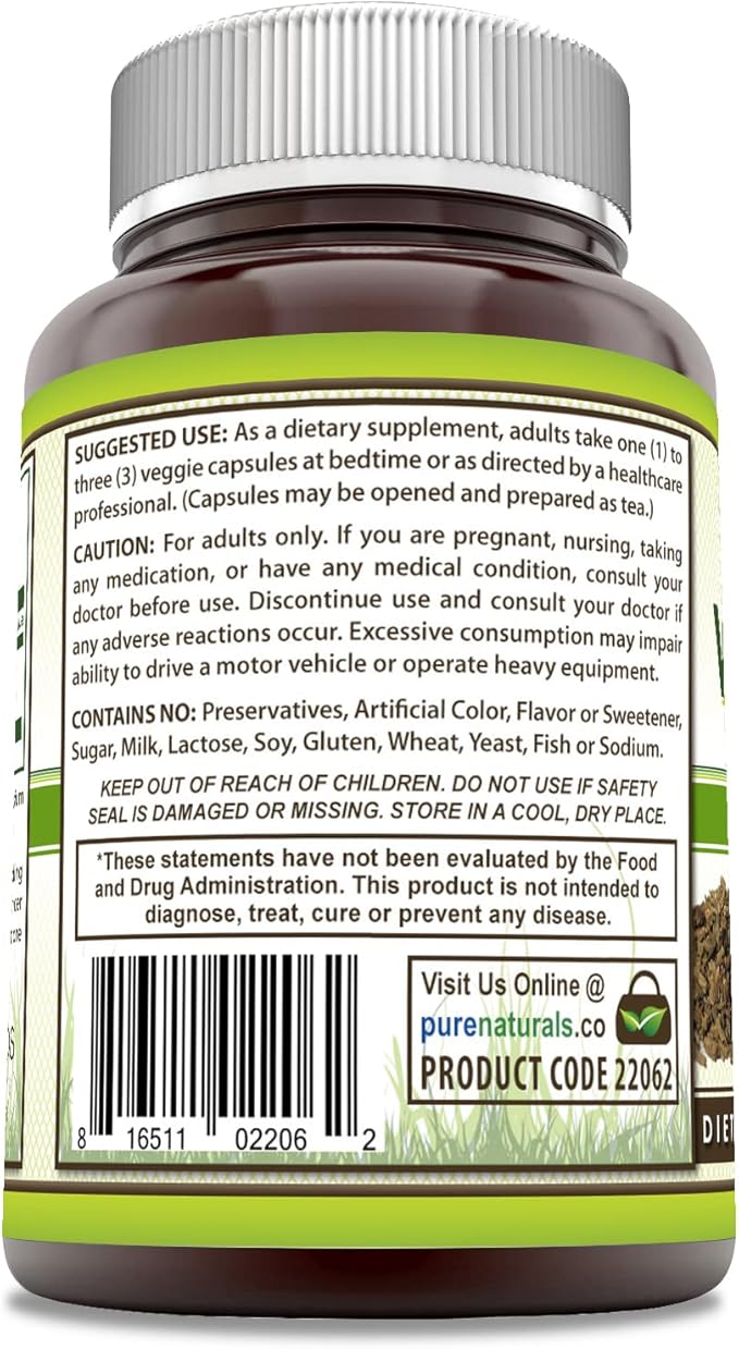 Pure Naturals Valerian Root Supplement | 500 Mg | Veggie Capsules | Non-GMO | Gluten Free | Made in USA (120)