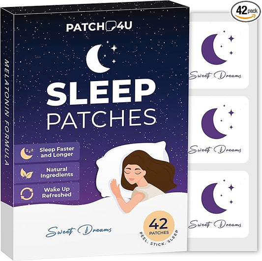 Sleep Patches for Adults Extra Strength | Easy-to-Apply Sleep Patch with Melatonin & Valerian | Relax & Wake Up Refreshed | Long-Lasting Night Comfort for Men & Women | 42 Patches