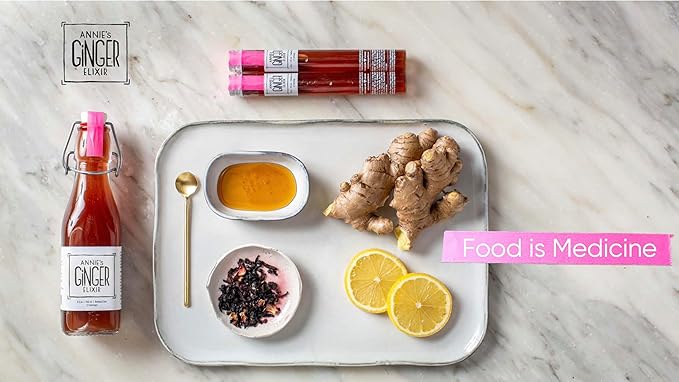 Annie's Ginger Elixir, 1.5oz 12-Pack, Pure Natural Organic Tonic Ginger Shot, Digestive Cleanse Boosts Immune Defense, Daily Gut Health and Wellness, Non-GMO Beverage